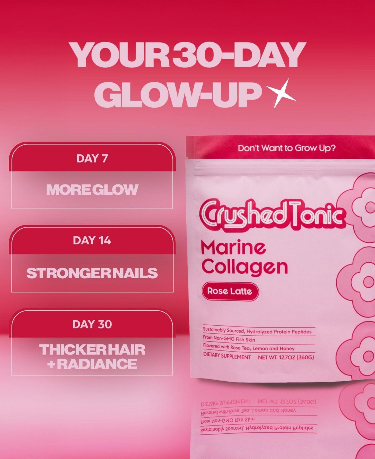 Crushed Tonic Sweet Rose Tea Collagen Drink Mix