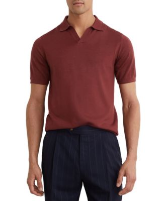 Men's Duchie Open Collar Merino Wool Polo Shirt