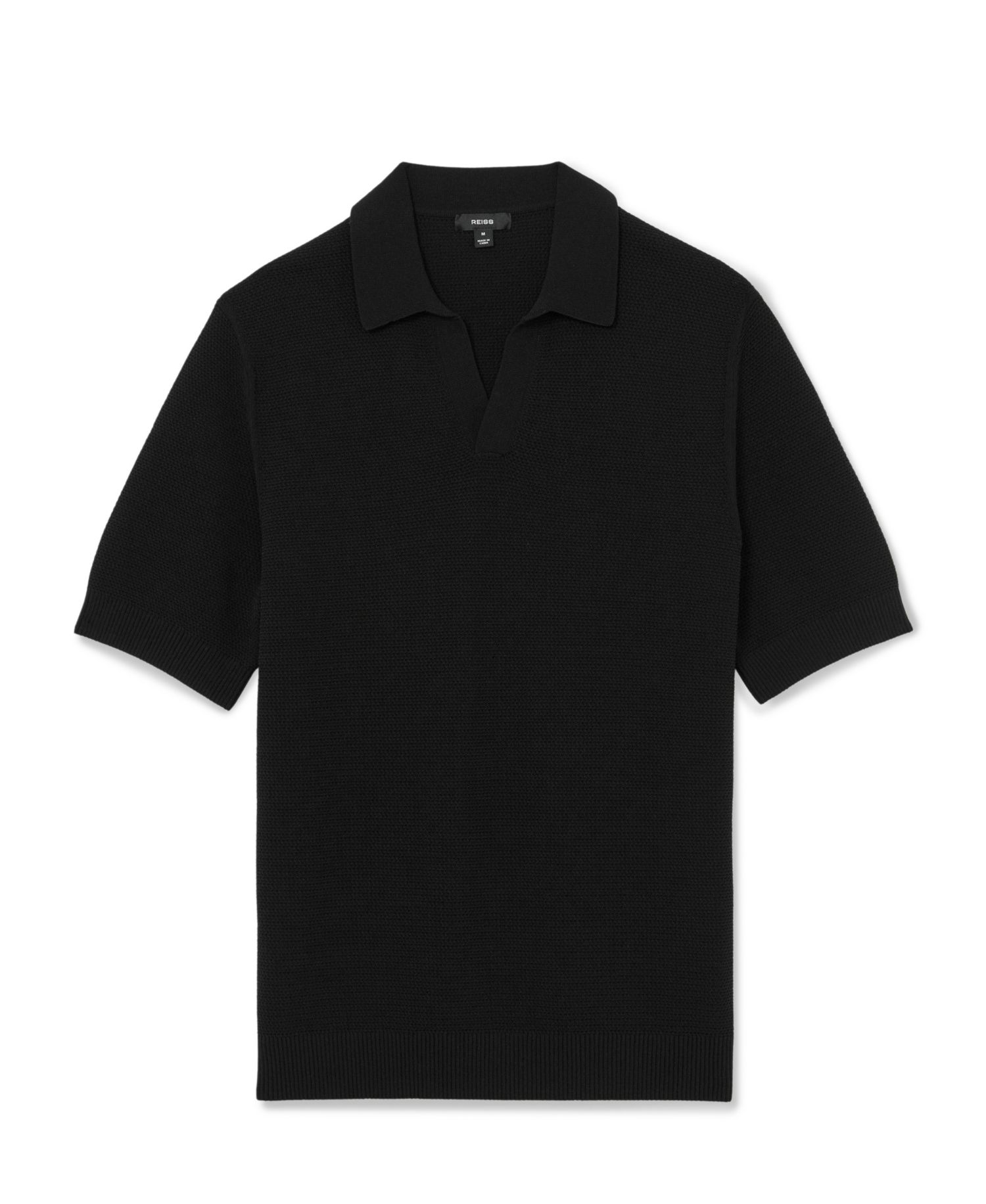 Men's Leon Open Collar Basket Stitch Polo Shirt