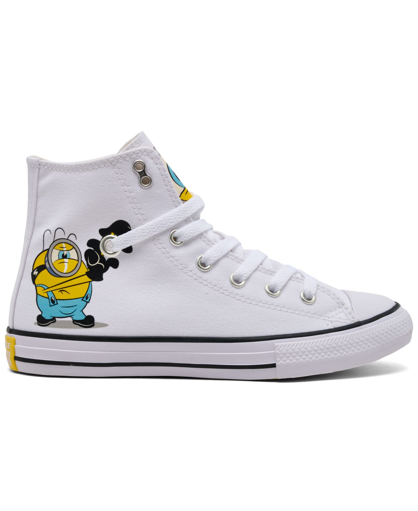 Детские высокие кеды Converse Chuck Taylor All Star с миньонами, цвет: Белый / Жёлтый — фото 2