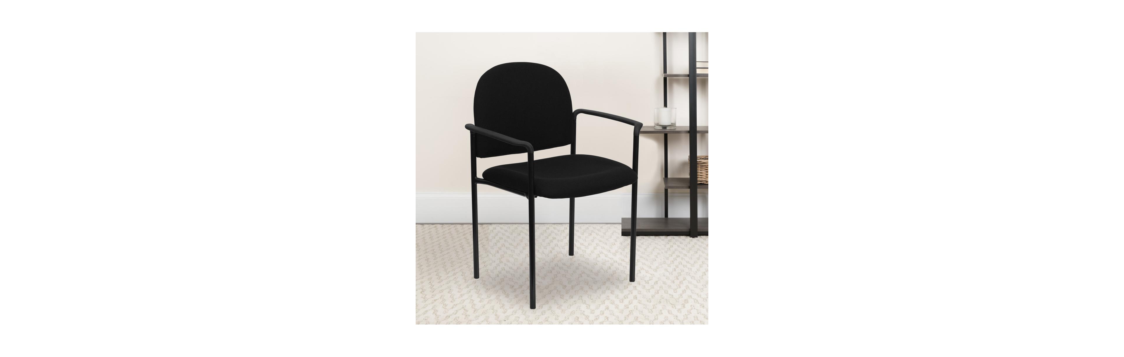 Emma+Oliver Comfort Stackable Steel Side Reception Chair with Arms