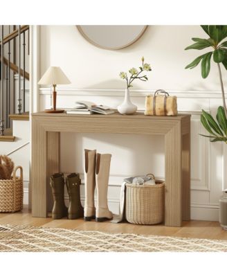 Console Table Modern, 47" Entryway Table, Natural Wood