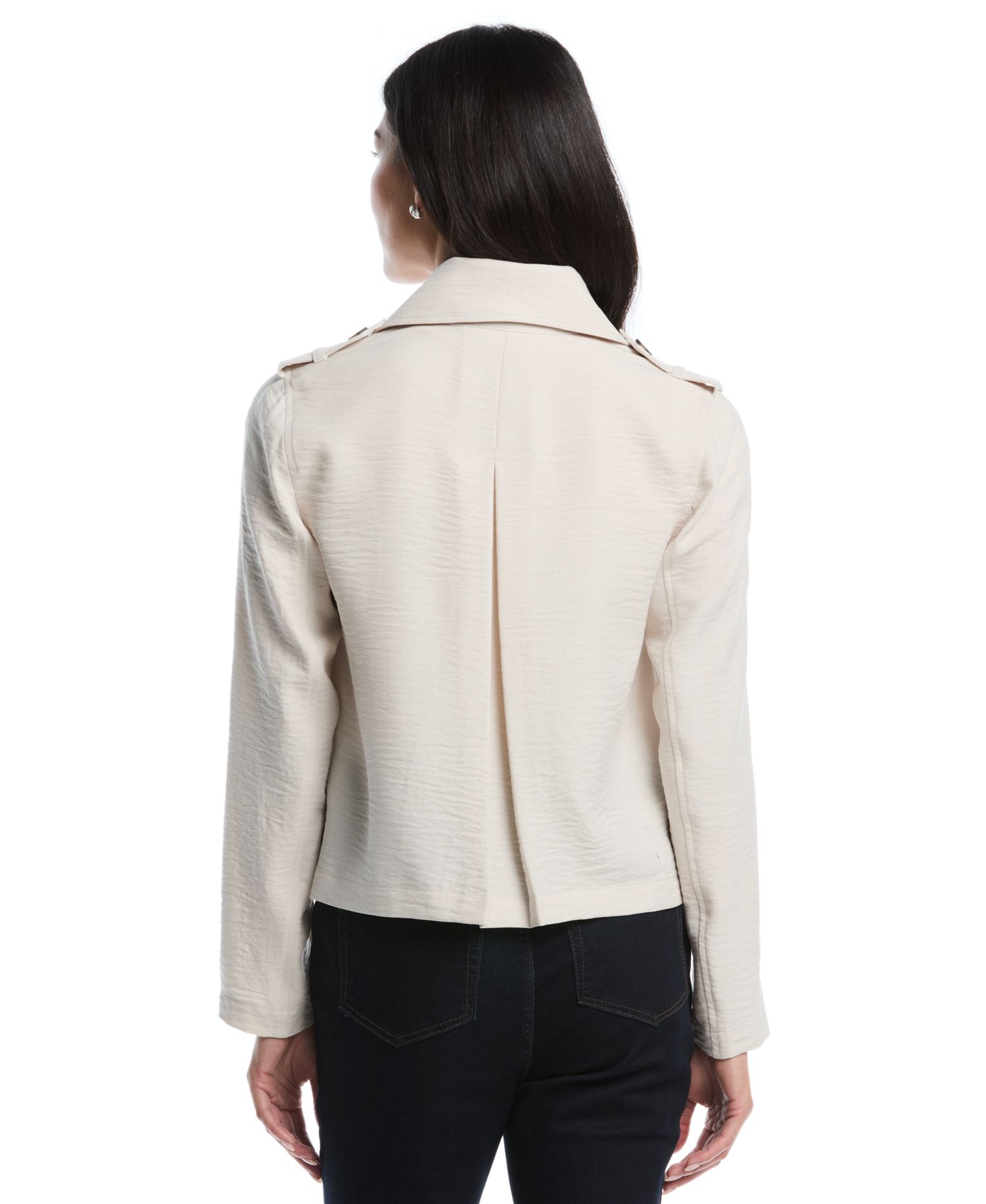 Petite Long Sleeve Trench Jacket