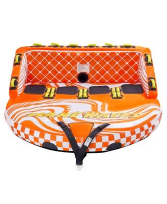 Towable Tube for Boating 1 to 4 Riders 680lbs Capacity Inflatable Water Sport Tube with 22 Grab Handles Safety Valve