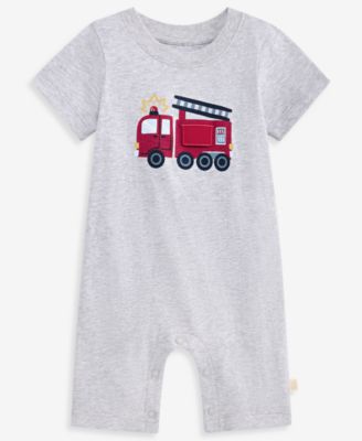 Baby Boys' 0M-24M Firetruck Cotton Romper