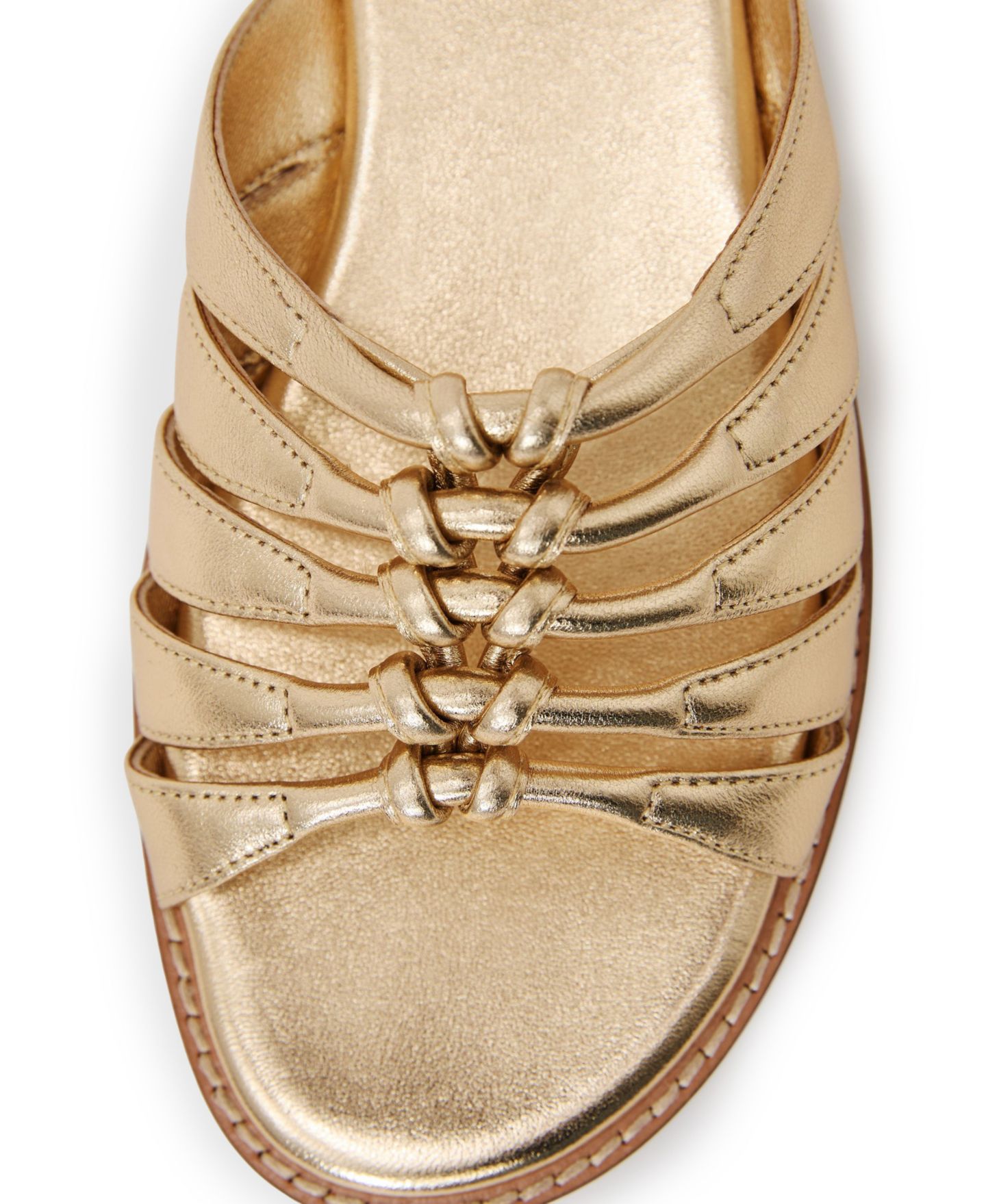 Женские сандалии REISS Agnes Gold Knotted Flat — фото 4