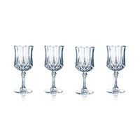 4-Set Longchamp Cristal DArques Wine Glasses
