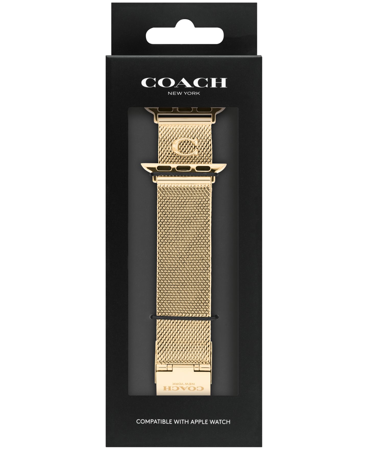 Женский ремешок для часов COACH Gold-Tone Stainless Steel Apple Watch Strap 38mm, 40mm, 41mm — фото 4