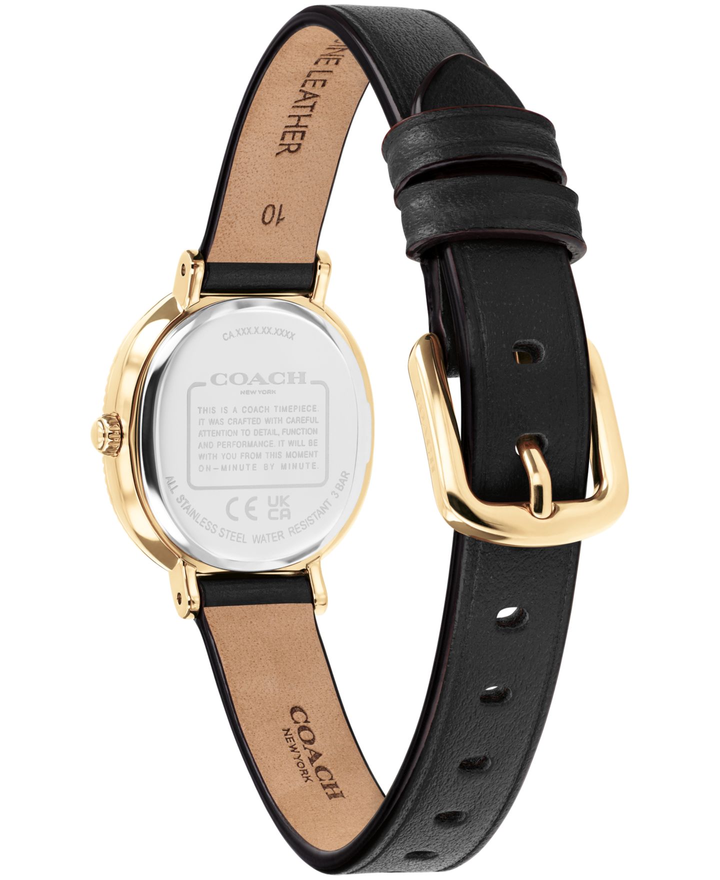 Женские часы Coach Harlow Black Leather Strap Watch 23.8mm — фото 2