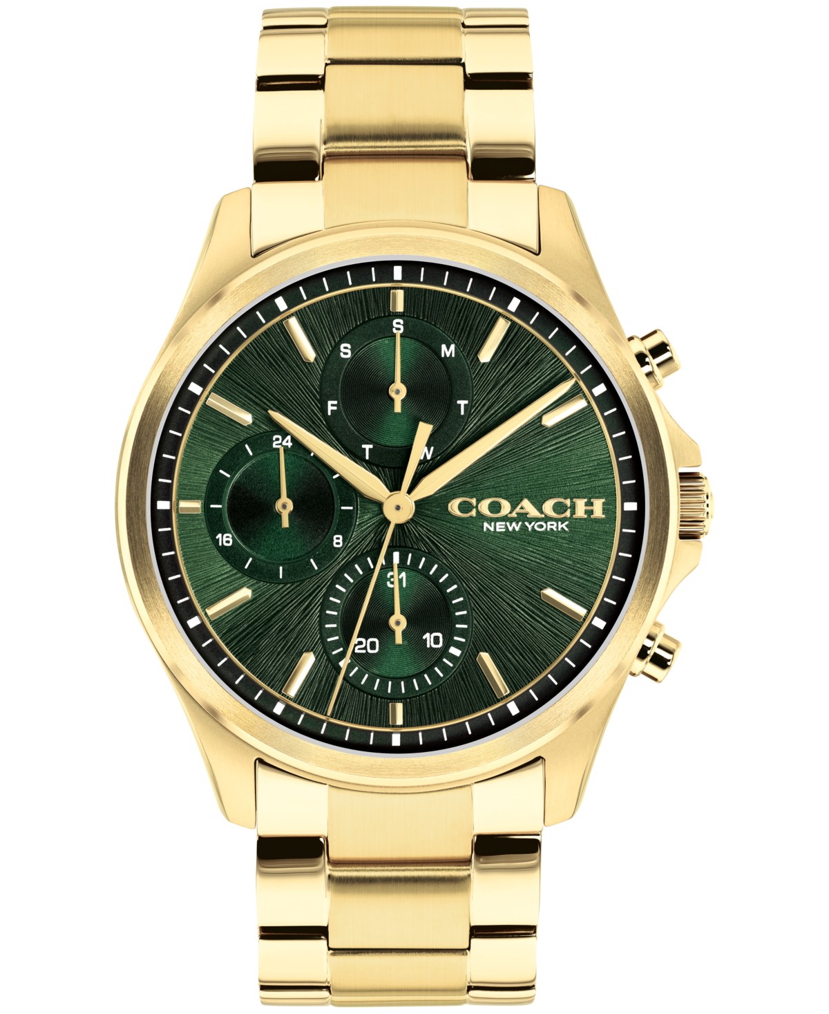 Мужские часы COACH Oliver на стальном браслете золотистого тона, 41 мм — фото 2