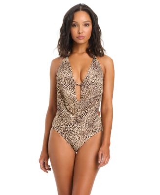 Women's Can't Be Tamed Cowl Neck Monokini One-Piece Swimsuit