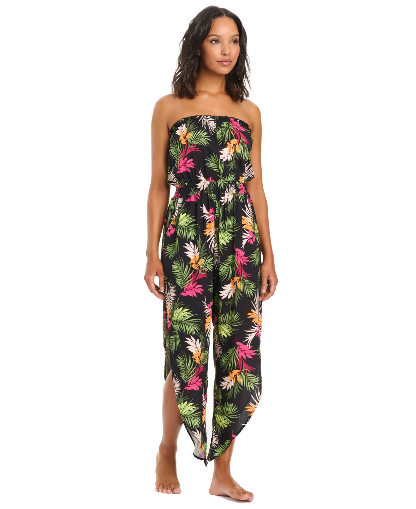 Женский комбинезон Bar III Havana Heat Tube Swim Cover-Up Jumpsuit, цвет: Чёрный — фото 5
