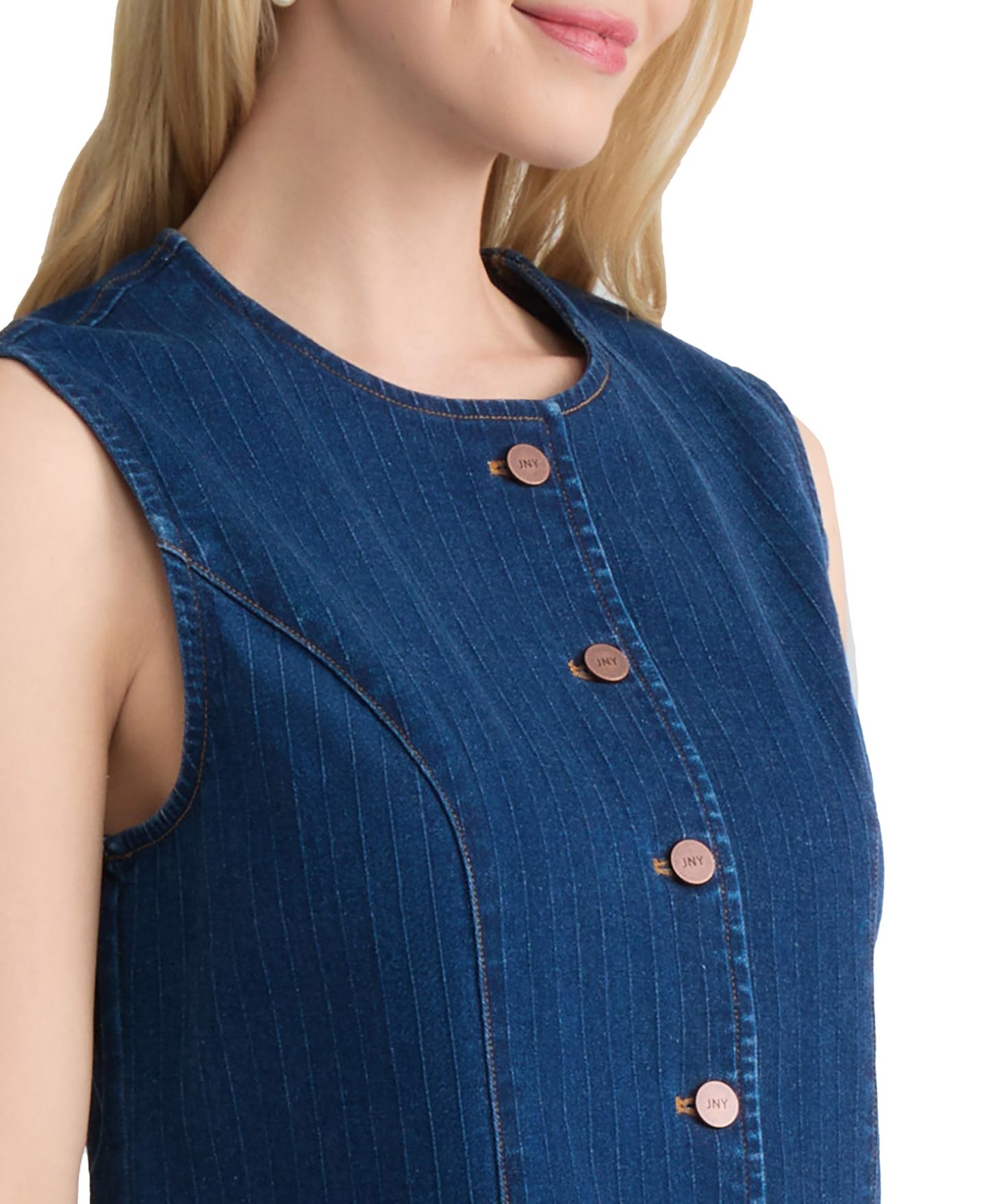 Женский жилет Jones New York Striped Denim, цвет: Варёный — фото 3