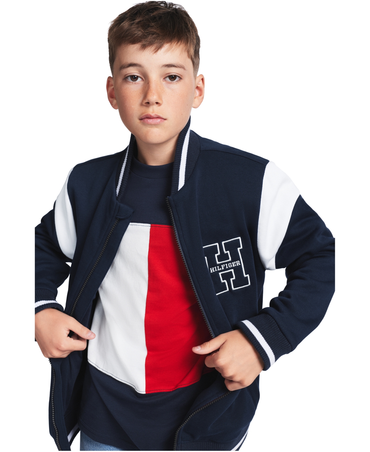 Tommy Hilfiger Boys' 8-20 Color-Block Short-Sleeve T-Shirt