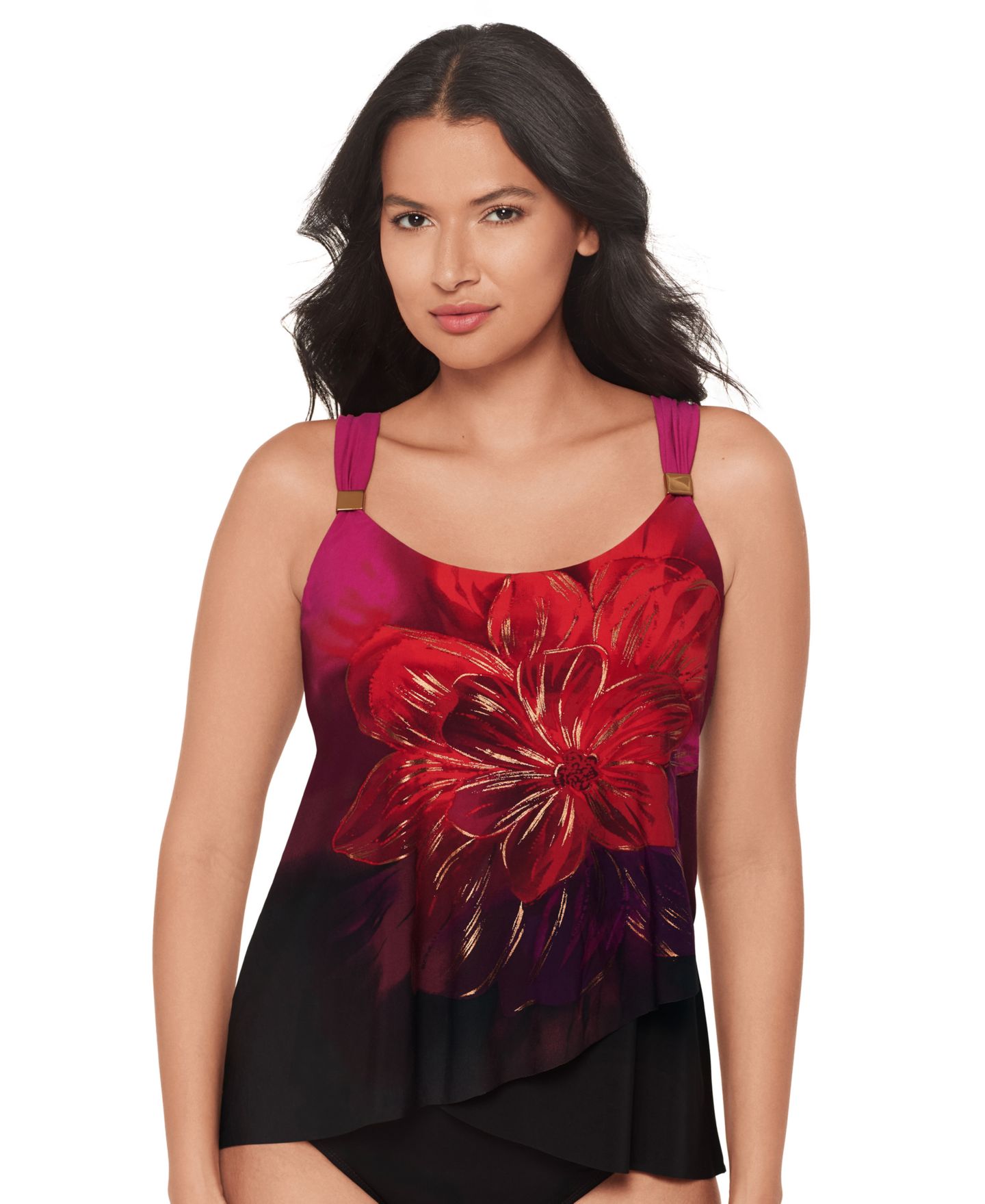 Верх бикини Tankini, на косточках — Miraclesuit, цвет: Petali Rosa — фото 4