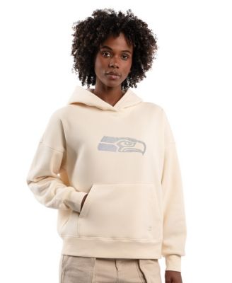 Women's Cream Seattle Seahawks Rhinestone Relaxed Hoodie