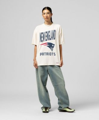Women's Cream New England Patriots Logo Rise Boyfriend T-Shirt