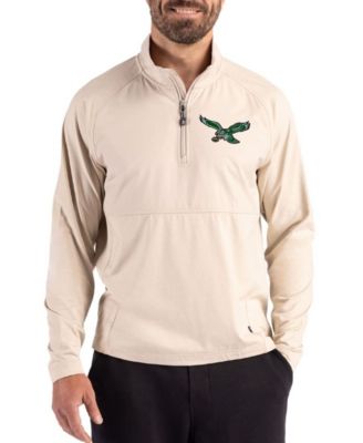 Men's Light Brown Philadelphia Eagles Adapt Eco Knit Hybrid Quarter-Zip Jacket