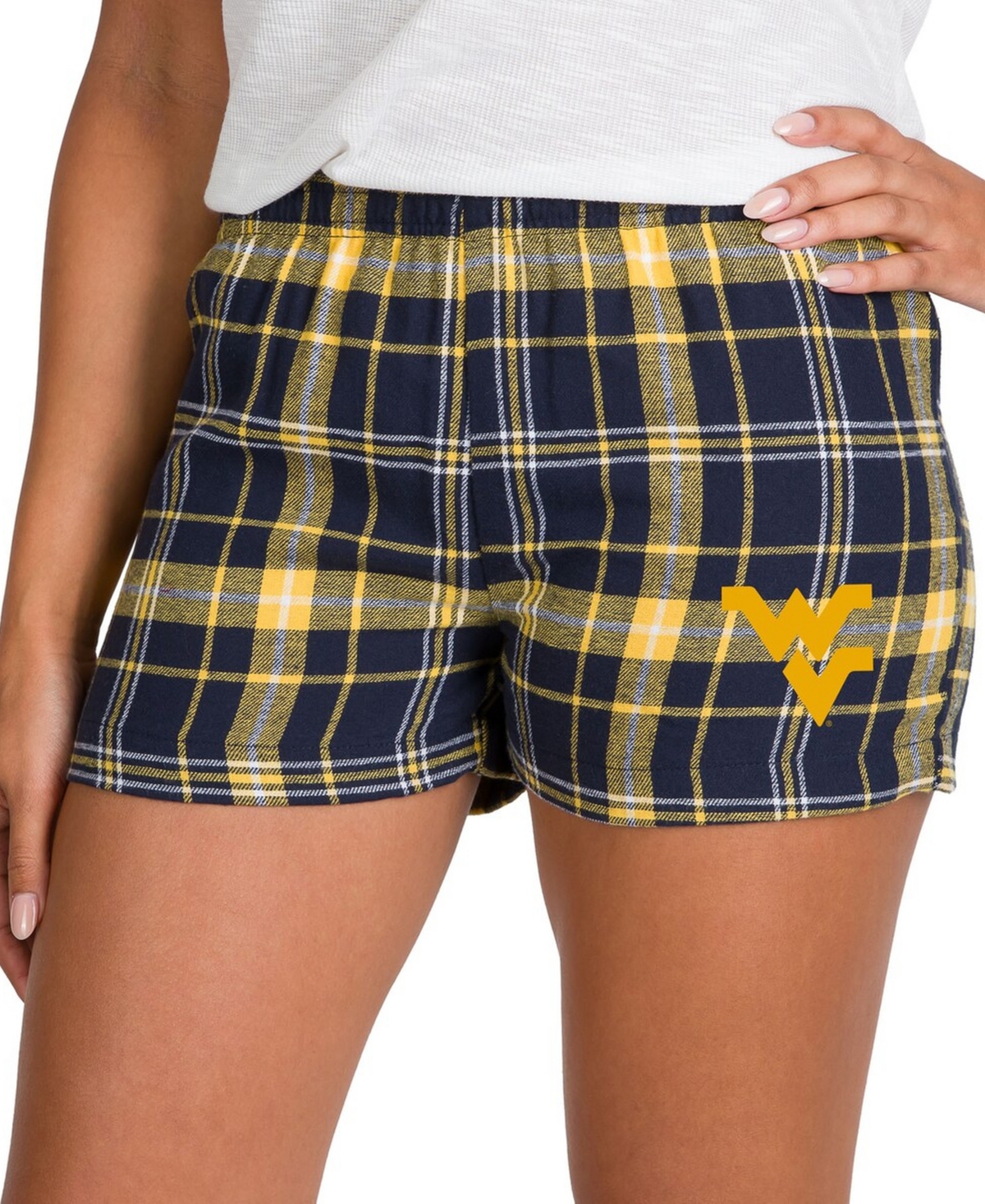Concepts Sport Women's Navy/Gold West Virginia Mountaineers Ultimate Flannel Shorts