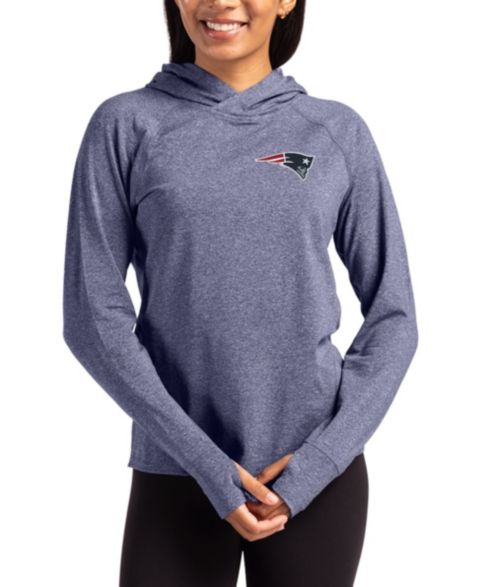Женское худи Cutter & Buck Heather Navy New England Patriots Primary Logo Adapt Knit Raglan Pullover