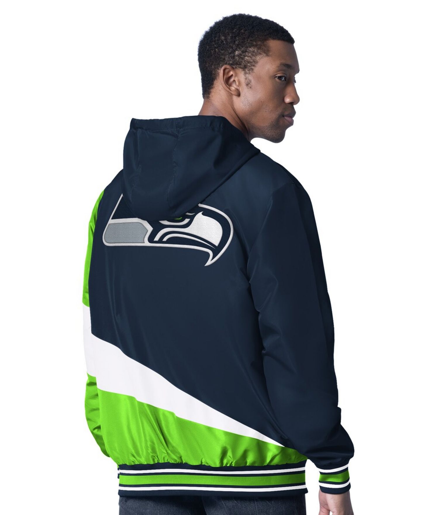 Мужская куртка G-III Sports by Carl Banks College Navy/Charcoal Seattle Seahawks Dual Threat Reversable Full-Zip Hooded — фото 3