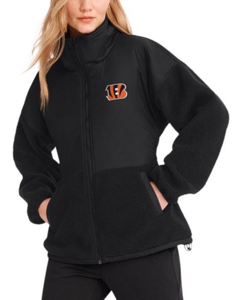 Женские куртки DKNY Sport Women's Black Cincinnati Bengals Drew Mixed Media Full-Zip Jacket