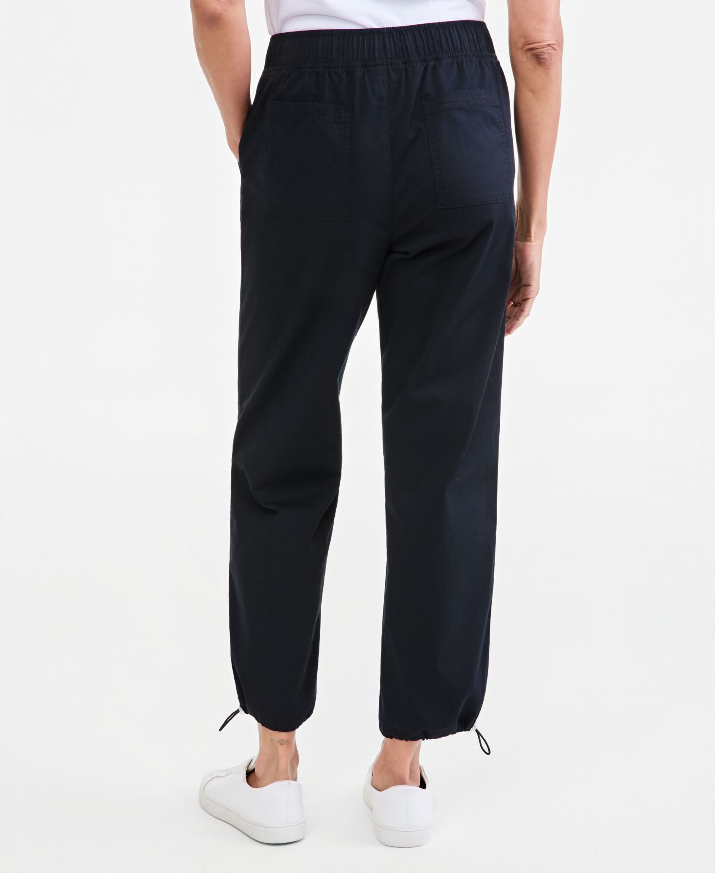Женские брюки Style & Co Petite Utility Bungee Pull-On Ankle, цвет: Глубокий чёрный — фото 4