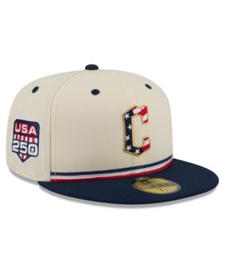 Men's Cream/Blue Cleveland Guardians USA 250 Fourth of July 59FIFTY Fitted Hat