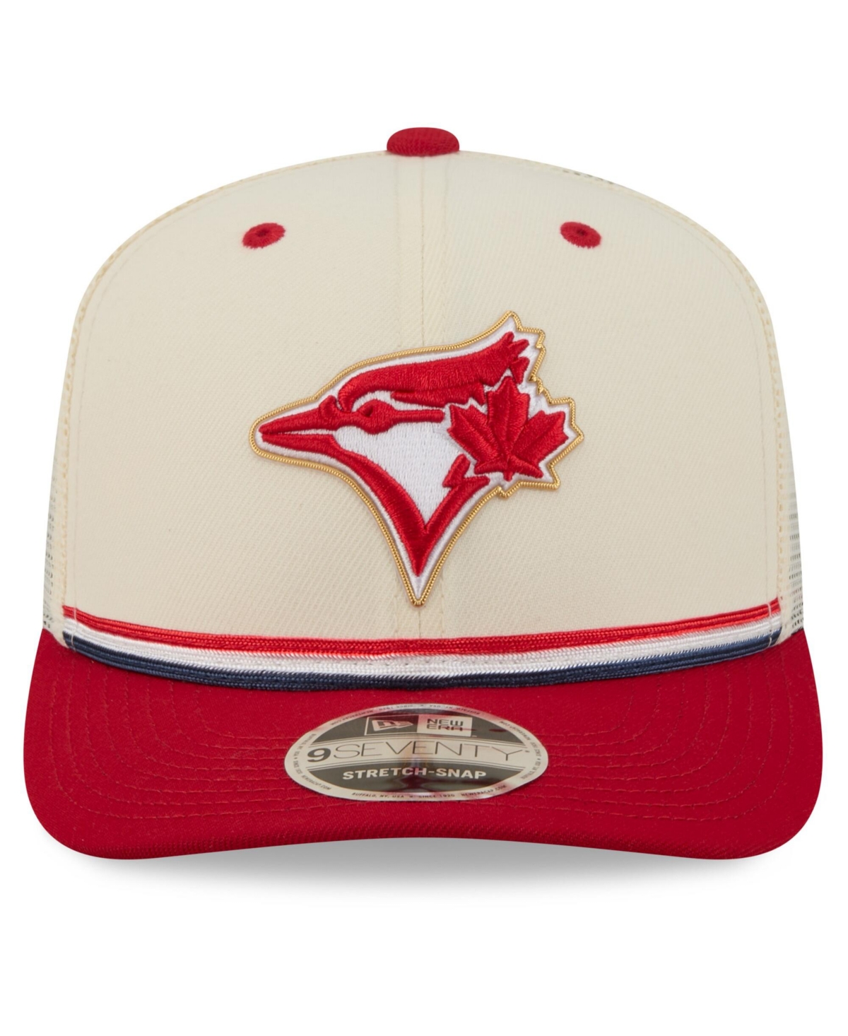 New Era Men's N/A Cream/Red Toronto Blue Jays Usa 250 Fourth of July 9SEVENTY Adjustable Hat