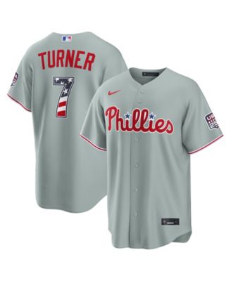 Men's Trea Turner Gray Philadelphia Phillies USA 250 Fourth of July Stadium Jersey