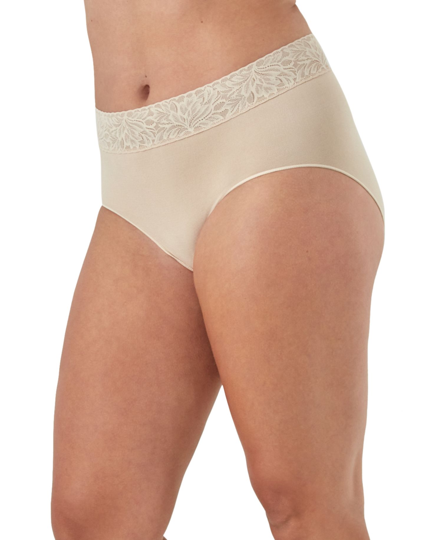 Women's Seamless Lace-Trim Brief Panties, 3-Pack, DFMLB3