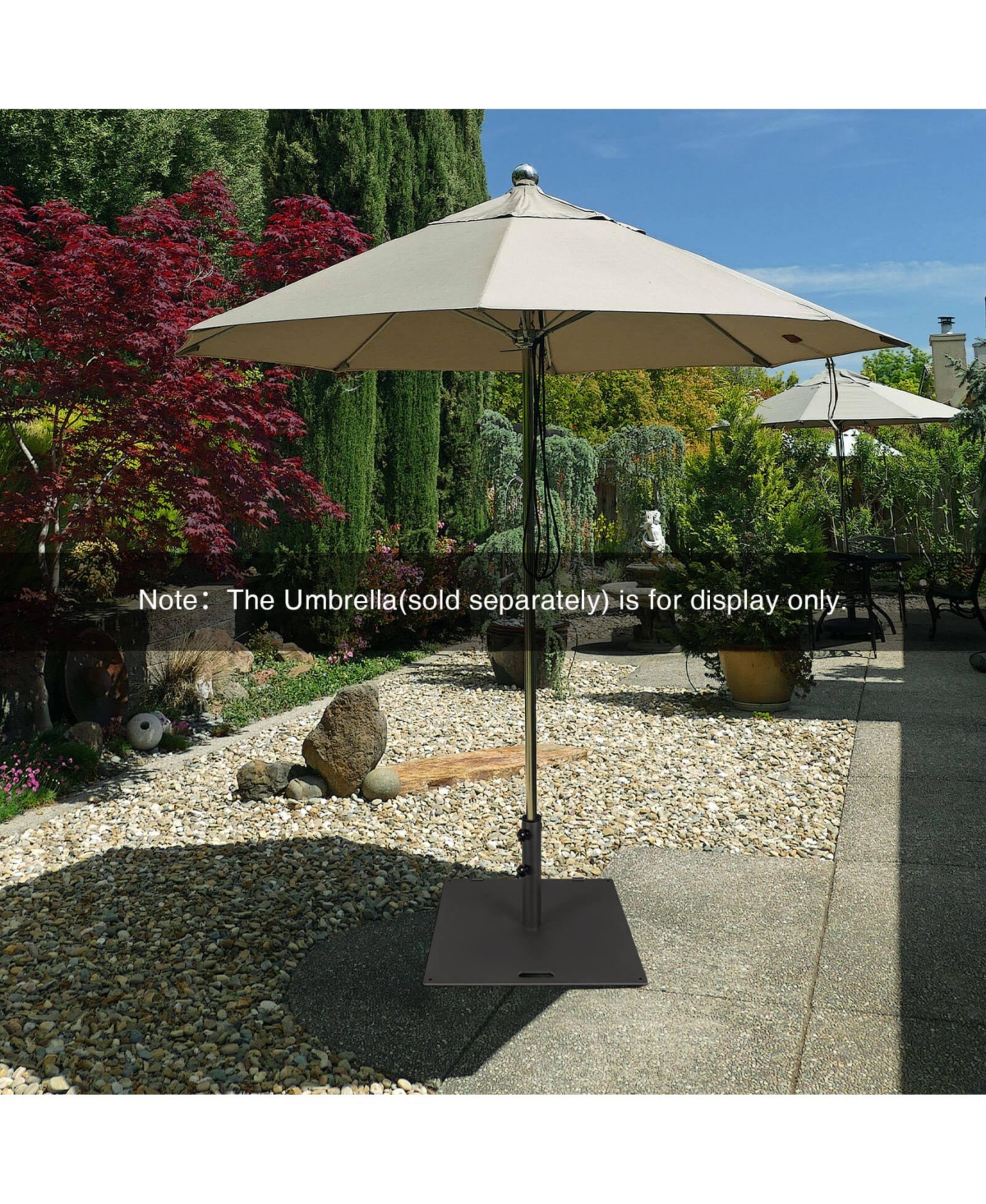 50LBS Patio Square Umbrella Base Stand Market Umbrellas Handle Wheels