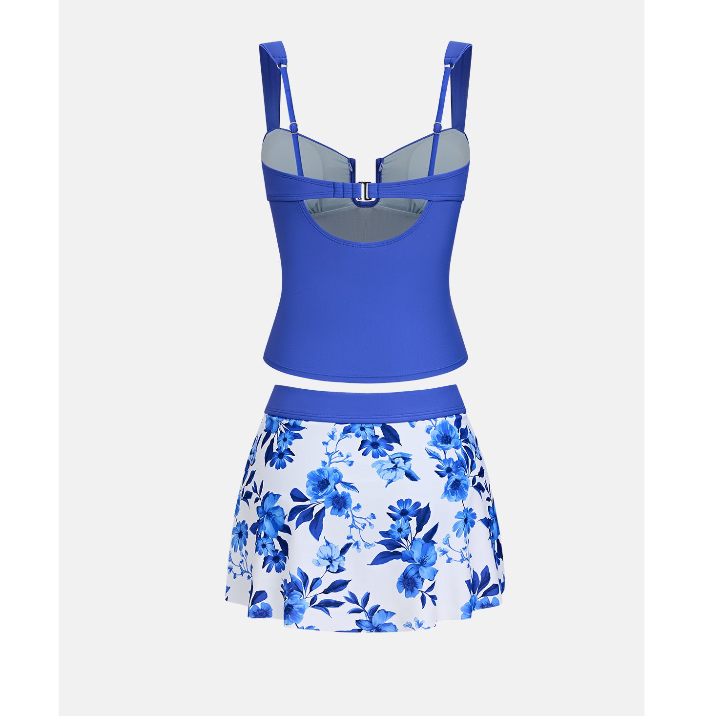 Женские юбки Cupshe V-Neck Tankini Set with Swim Skirt, цвет: Синий — фото 5