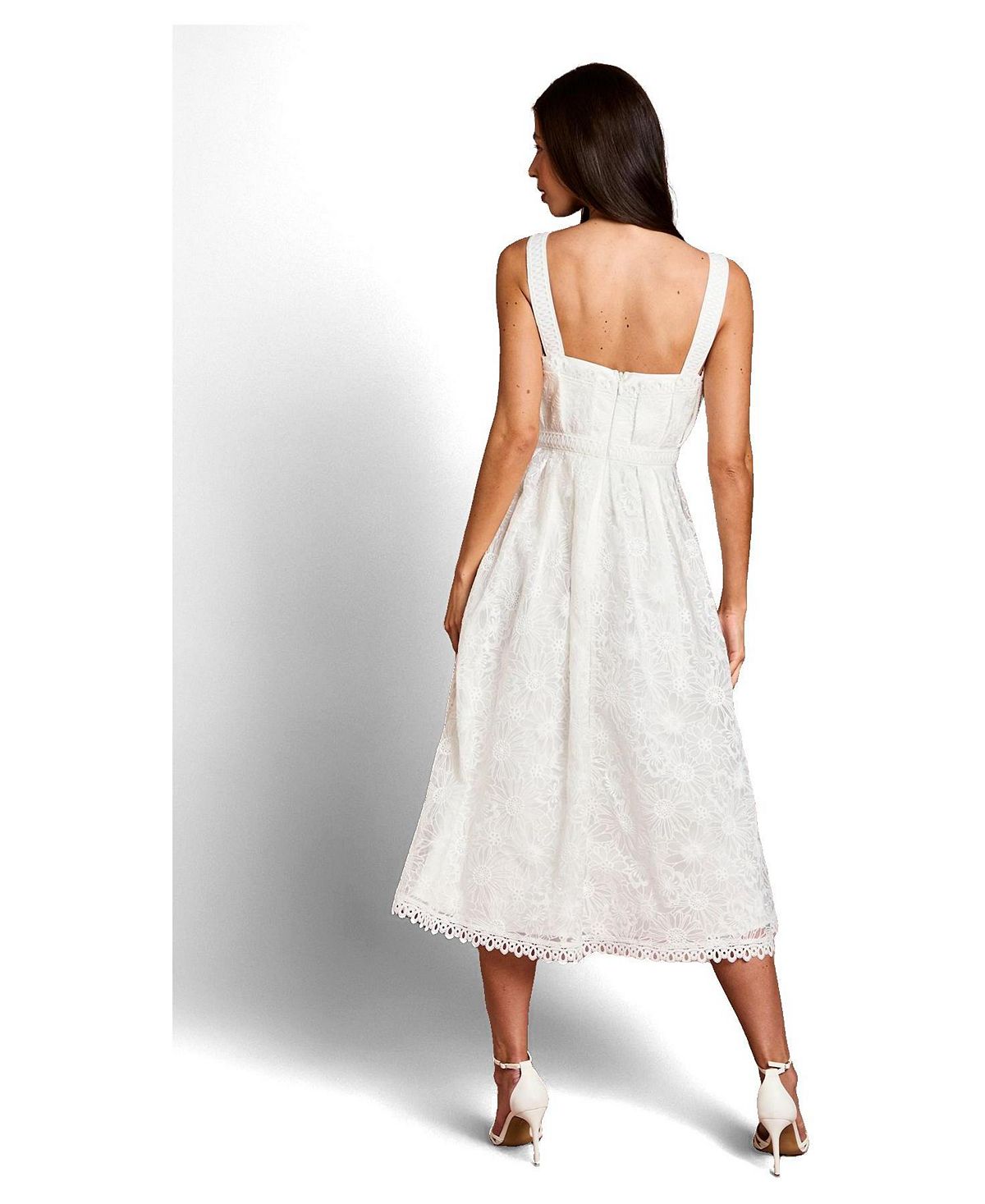 Coast Women's Embroidered Lace Midi Dress view 3 — MAYCSS fashion products