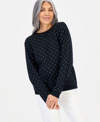 Women's Printed Long-Sleeve Crewneck Sweatshirt
