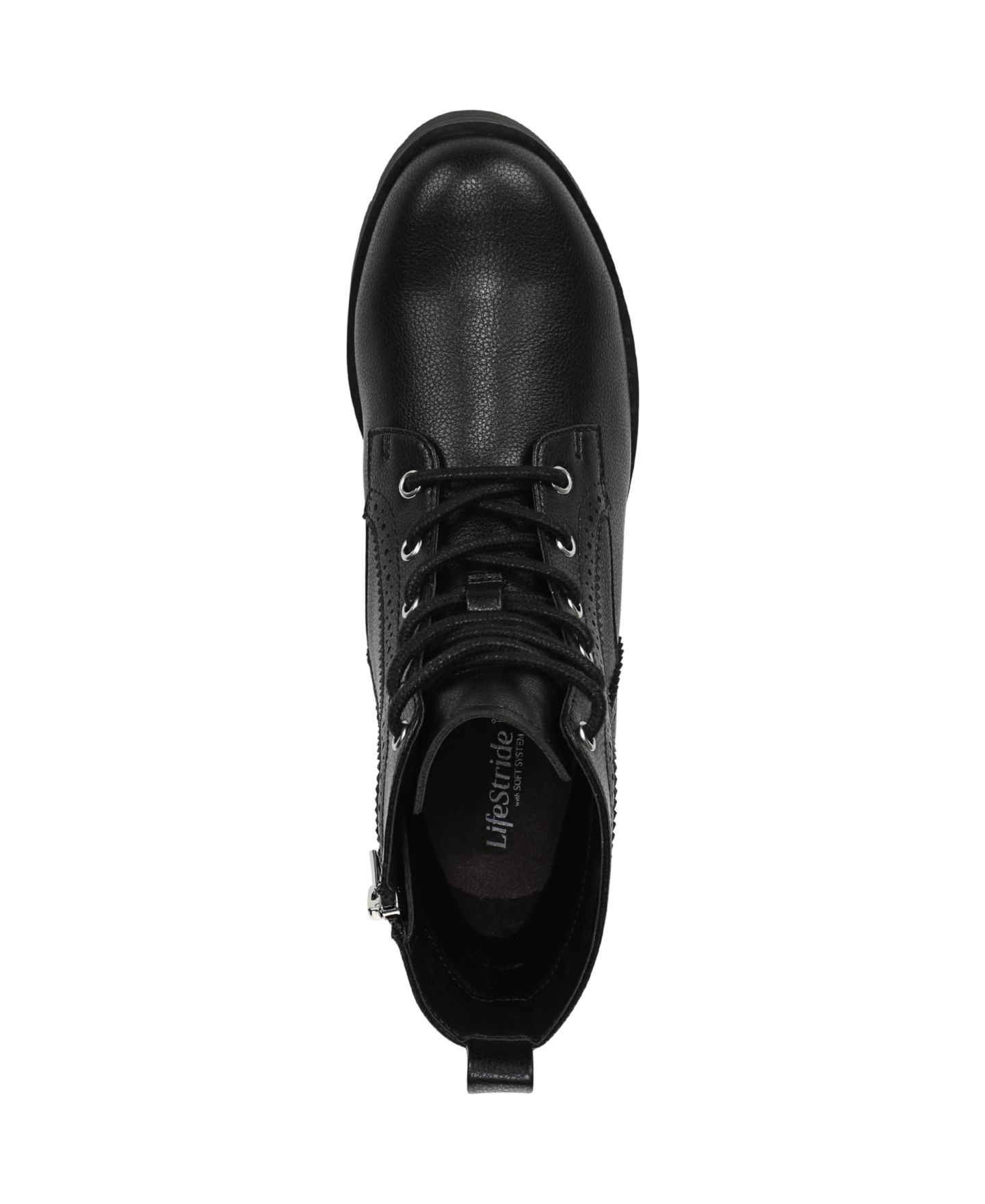 Женские ботинки LifeStride Lena Zip Lace-Up Booties, цвет: Чёрная искусственная кожа — фото 4