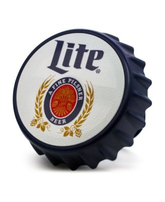 Bluetooth Bottle Cap Speaker with LED Lights, FM Radio, Kickstand, and Wall Mount