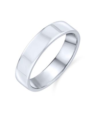Traditional Simple Flat Band Ring .925 Sterling Silver 4MM Wide Comfort Fit