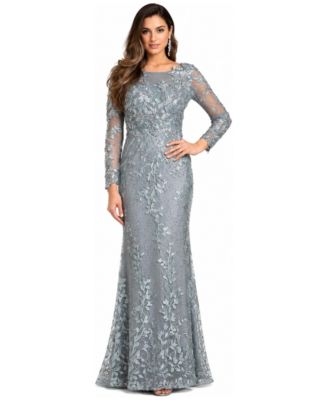 Women's Long Sleeve Lace Dress With Lace Appliques