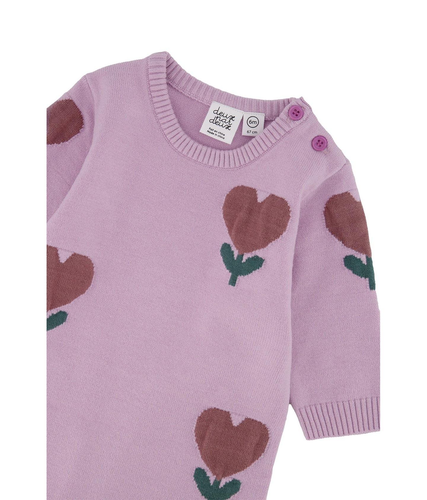 Комбинезон Deux par Deux 3M TO 24M Knitted Intarsia Romper Lilac для девочек-малышей, цвет: Сиреневый — фото 3