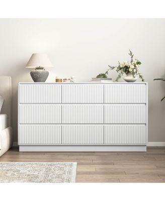 9-Drawer Modern Wood Dresser and Storage Cabinet