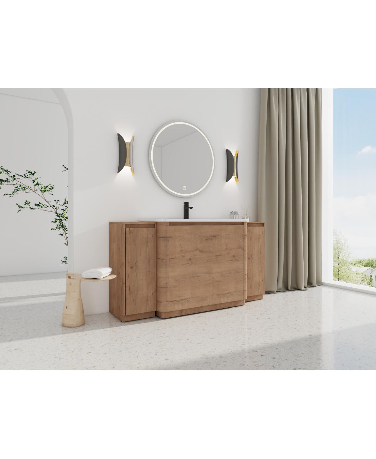 Sillysis Modern Bathroom Vanity with Ceramic Sink, Freestanding Storage Cabinet, Soft Close Doors