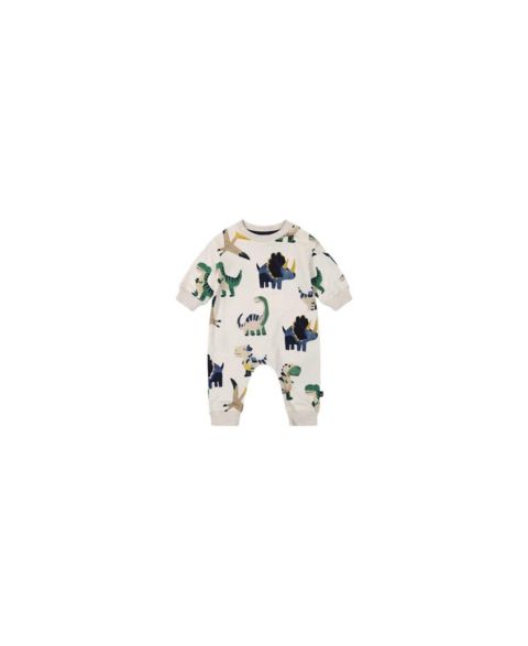 Комбинезон Deux par Deux 3M TO 24M Fleece Jumpsuit Dinosaur Print для мальчиков-малышей, цвет: Бежевый с принтом