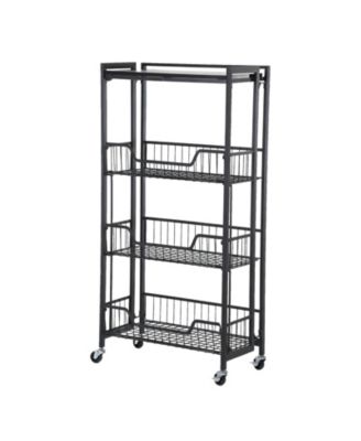 3 Tier Bar Cart, 20 Inch Rolling Utility Cart with Locking Casters for Kitchen or Pantry
