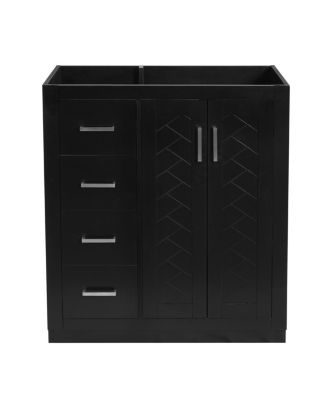 Modern Freestanding Bathroom Vanity without Top, Solid Wood Frame, 3 Drawers Storage, Soft Close Doors