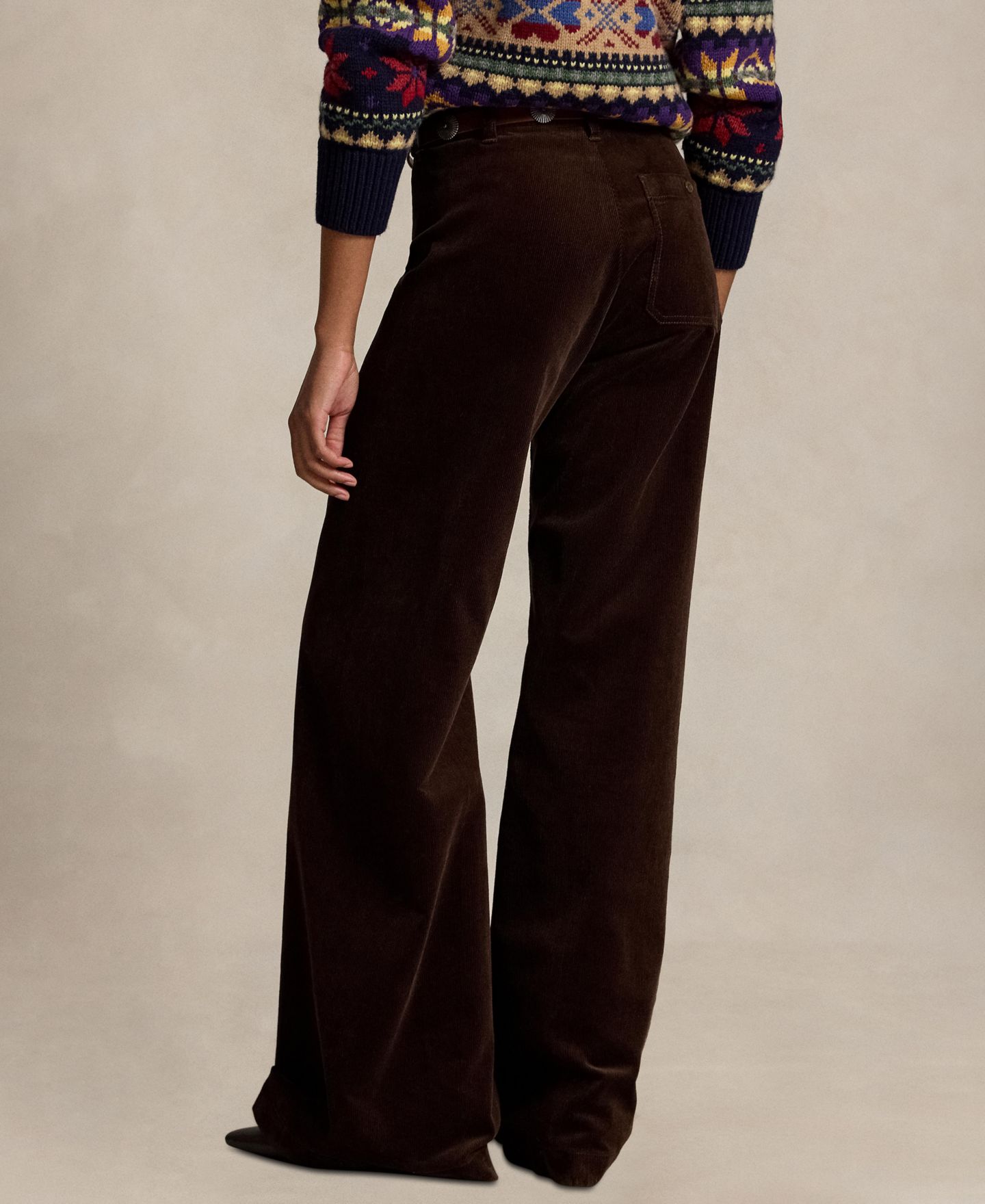 Женские брюки Polo Ralph Lauren Beaton Corduroy Flared, цвет: Коричневый — фото 4