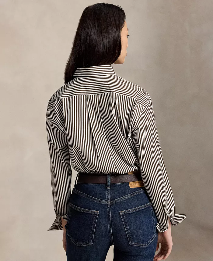 Women's Relaxed-Fit Striped Cotton Shirt - thumbnail 4
