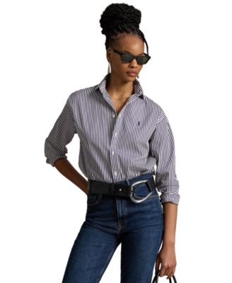 Women's Relaxed-Fit Striped Cotton Shirt