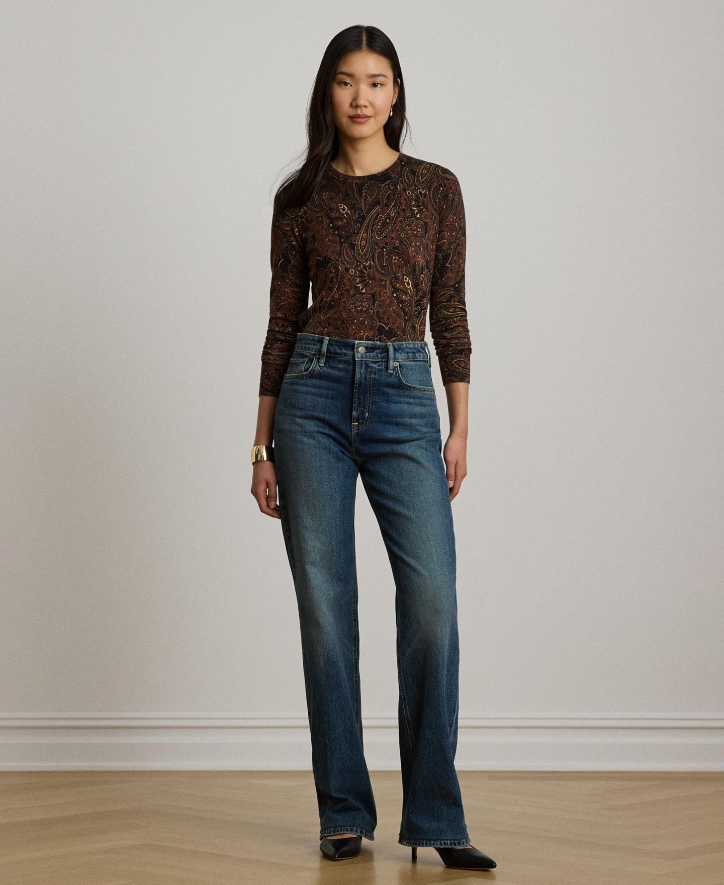 Женский свитер Lauren Ralph Lauren Paisley Long-Sleeve, цвет: Чёрный разноцветный — фото 2