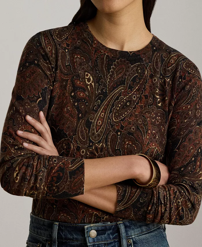 Women's Paisley Long-Sleeve Sweater - thumbnail 3